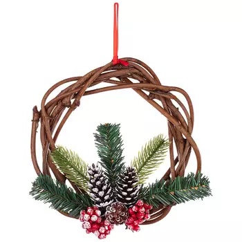 Венок Шишки и ягоды (25 см)