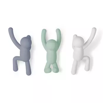 Вешалки-крючки Buddy цвет: мультиколор, мятный (3 шт)