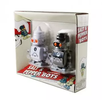 Заводные солонка и перечница Bots (7х10х3 см)