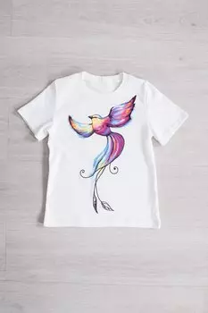Дет. футболка "Жар-птица" Белый р. 32