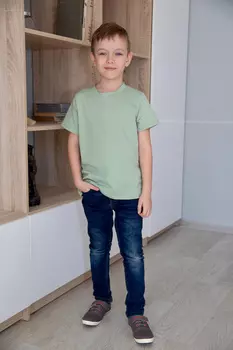 Дет. футболка "Женя" Зеленый р. 36