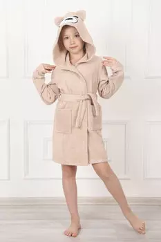 Дет. халат "Мишка" Бежевый р. 28