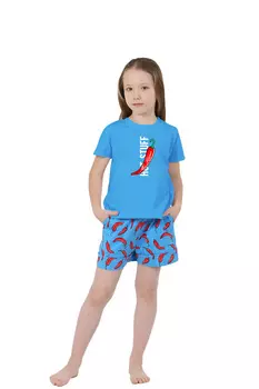 Дет. пижама "Перчик" Голубой р. 38