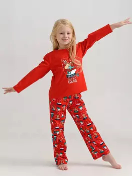Дет. пижама "Все будет! для девочки Красный" р. 30