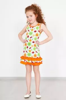 Дет. платье "Фрукты" Белый р. 32