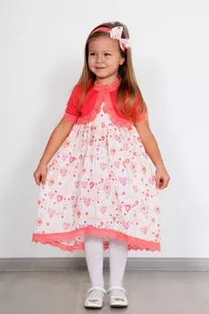 Дет. платье "Марьяна" Коралловый р. 28