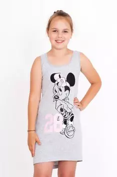 Дет. платье "Минни Маус" Серый р. 32