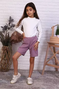 Дет. шорты "Футер" Лиловый р. 34