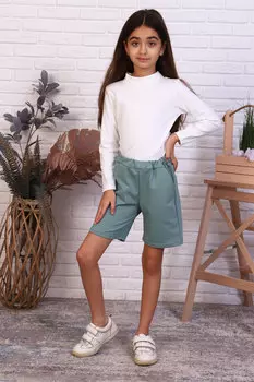 Дет. шорты "Футер" Мятный р. 34