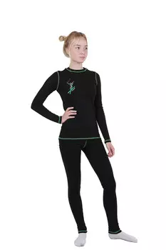 Дет. термобелье "Лыжи для девочек" Черный р. 34