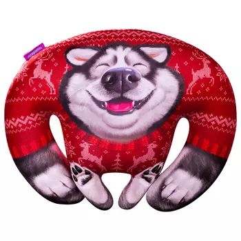 Игрушка-подушка "Аляска Новогдняя Красный" р. 40х31