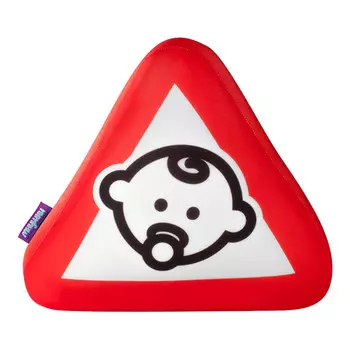 Игрушка-подушка "Знак ПДД, Дети в машине Красный" р. 31х26