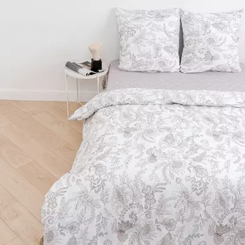 КПБ "Цветочный узор Белый" р. Евро