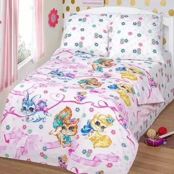 КПБ "Хвостики Розовый" р. 1,5-сп.