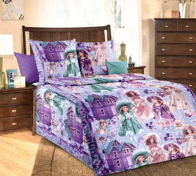 КПБ "Куклы Фиолетовый" р. 1,5-сп.