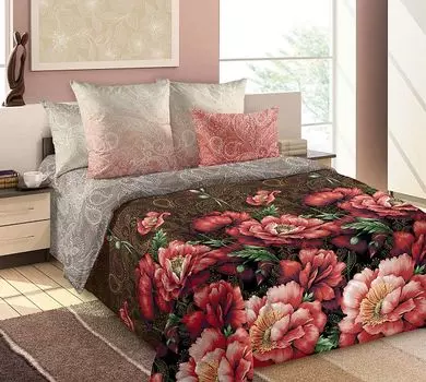 КПБ "Маковый цвет" Коричневый р. 1,5-сп.