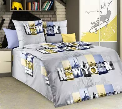 КПБ "Манхэттен" Серый р. 1,5-сп.