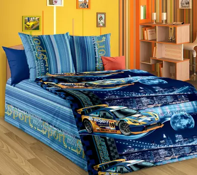 КПБ "Неон в синем с компаньоном" р. 1,5-сп.