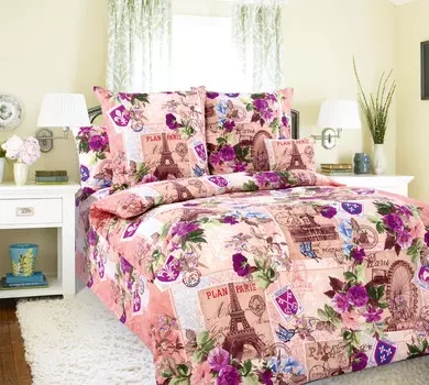 КПБ "Париж в розовом" р. 1,5-сп.