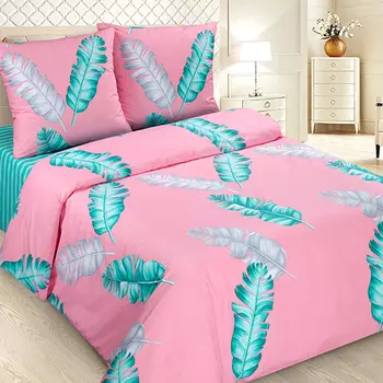 КПБ "Перья Розовый" р. 2,0-сп.