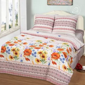 КПБ "Полевой букет" Бежевый р. 2,0-сп. евро