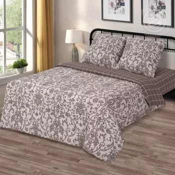 КПБ "Шик Коричневый" р. Cем. с простыней на резинке 180х200