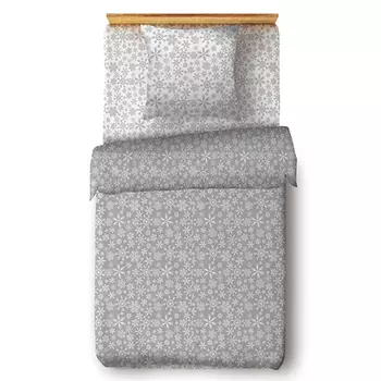 КПБ "Снежинки" Серый р. 1,5-сп.