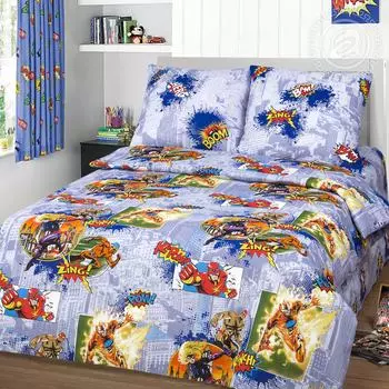 КПБ "Супергерои Голубой" р. 1,5-сп.