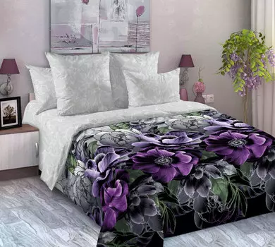 КПБ "Тишина ночи" Серый р. 1,5-сп.