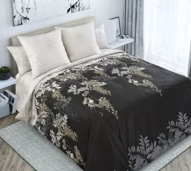 КПБ "Тонкая грань Черный" р. 1,5-сп.