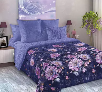 КПБ "Вечерние грезы" Синий р. Евро