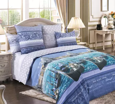 КПБ "Венеция" Синий р. 1,5-сп.