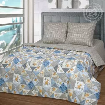 КПБ Зима-Лето "Лоскутная мозаика" Серый р. Евро