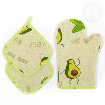 Кухонные принадлежности "Авакадос" Зеленый р. 3 пред.