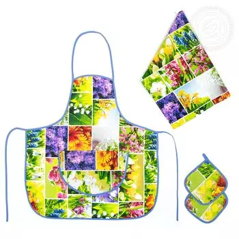 Кухонные принадлежности "Первоцветы" Зеленый р. 4 пред.