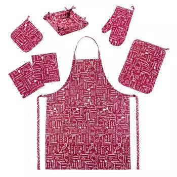 Кухонные принадлежности "Правила кухни" Вишневый р. 7 пред.