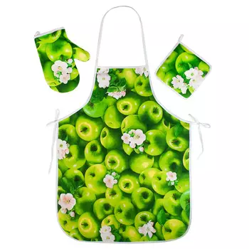 Кухонные принадлежности "Яблоки" Зеленый р. 3 пред.