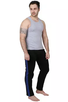 Муж. брюки "Лампасы" Черный р. 60