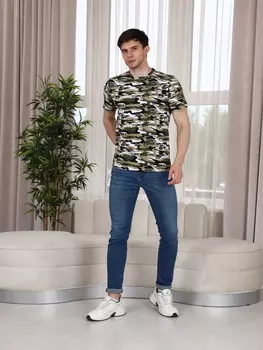 Муж. футболка арт. 17-0345 Хаки р. 58