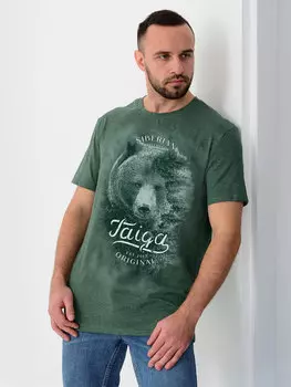 Муж. футболка "Хозяин тайги" Зеленый р. 50
