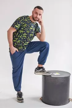 Муж. футболка "Лайм" Темно-синий р. 48