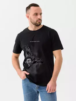 Муж. футболка "Перед восходом" Черный р. 52