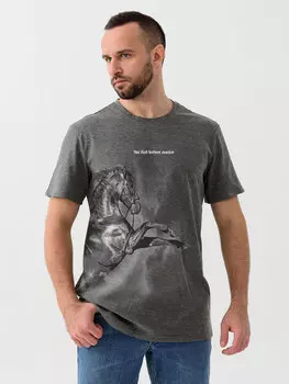 Муж. футболка "Перед восходом" Серый р. 48