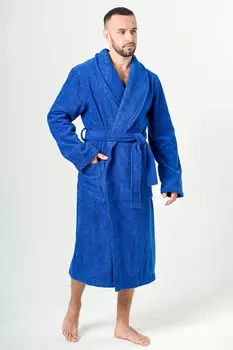 Муж. халат "Банный" Синий р. 56