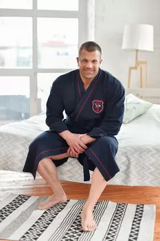 Муж. халат "Фаворит Темно-синий" р. 58