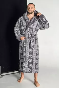 Муж. халат "Характер" Светло-серый р. 50