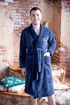 Муж. халат "King" Синий р. 62