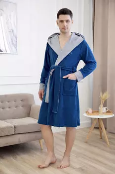 Муж. халат "Лига чемпионов" Синий р. 48