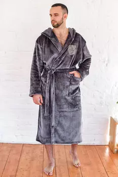 Муж. халат "Тигр" Графит р. 48