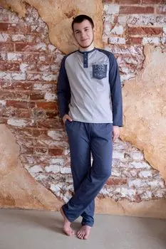 Муж. костюм "Девид" Серо-синий р. 54